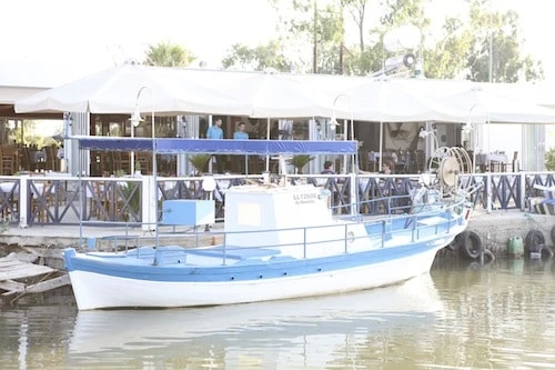 Boat near Potamos Fish Restaurant